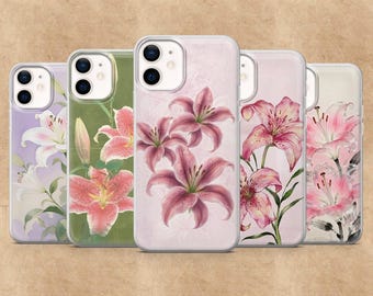 Tiger Lily Phone Case Pink Lily Lilies Cover for iPhone 17Pro, 16, 15, 14, 13, 12, Samsung S26, S25, S24, S23Fe, A16, A56, Pixel 10, 9Pro