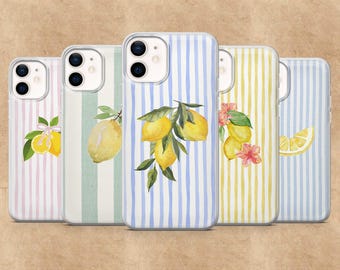 Lemon Phone Case Lemons Preppy Summer Cover for iPhone 17Pro, 16, 15, 14, 13, 12, Samsung S26, S25, S24, S23Fe, A16, A56, Pixel 10, 9Pro