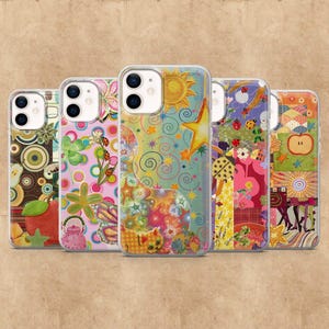 Retro Whimsy Telefonskal Whimsical Ladybug Fodral för iPhone 17Pro 16 15 14, 13, 12, Samsung S26, S25, S24, S23Fe, A16, A56, Pixel 10, 9Pro