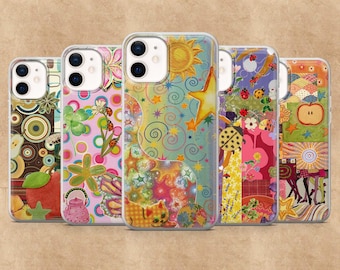 Retro Whimsy Phone Case Whimsical Ladybug Cover for iPhone 17Pro 16 15 14, 13, 12, Samsung S26, S25, S24, S23Fe, A16, A56, Pixel 10, 9Pro