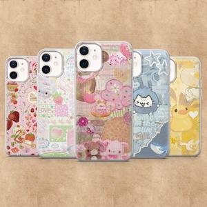 Kawaii Collage Handyhülle Kawaii Cuteness Cover für iPhone 17Pro, 16, 15, 14, 13, 12, Samsung S26, S25, S24, S23Fe, A16, A56, Pixel 10, 9Pro