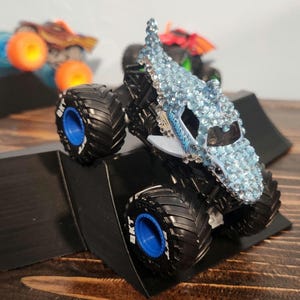 Bedazzled Megaladon Monster Jam Truck Toy – Shiny Rhinestone Car Decoration image 1