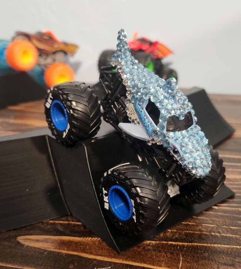 Bedazzled Megaladon Monster Jam Truck Toy – Shiny Rhinestone Car Decoration image 1