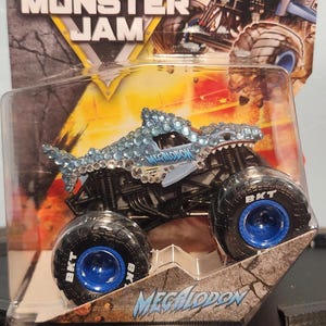 Bedazzled Megaladon Monster Jam Truck Toy – Shiny Rhinestone Car Decoration image 3