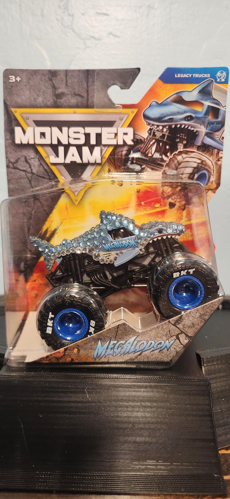 Bedazzled Megaladon Monster Jam Truck Toy – Shiny Rhinestone Car Decoration image 3