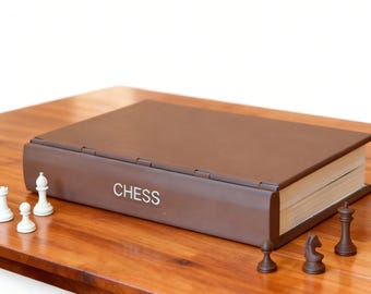 Folded Book Art Chess Set | Upcycled Literary Desk Decor, Game Board