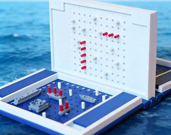 Foldable Naval Battle Board Game | 3D Printed PLA, Studio Crafted, Family Party Game