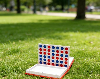 Foldable Four in a Row Game | Book-Shaped Travel Strategy Board Game