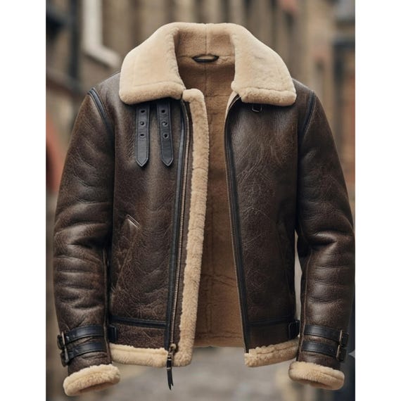 Leon Kennedy Jacket | Resident Evil 4 Inspired Brown Shearling Leather b3 Bomber Jacket | Gamer Cosplay & Everyday Winter Coat, Re4 jaket