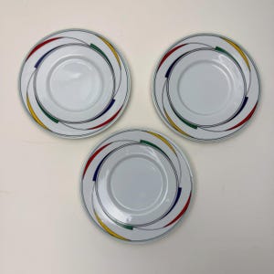 Juego de 3 platos de pan y postre VTG International Fine China Rhythm Flash Japan de 6,25 pulgadas.