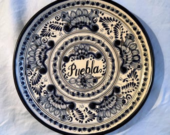 Plato de Talavera San Antonio Puebla pintado a mano para colgar en la pared, 31,75 cm (12,5 pulgadas), ideal como regalo.