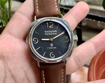 Vintage Panerai Radiomir Firenze 3 Days Automatic Movement Black Dial Brown  Strap Men Watch | Gift For Men | Birthday Gift, Christmas Gift