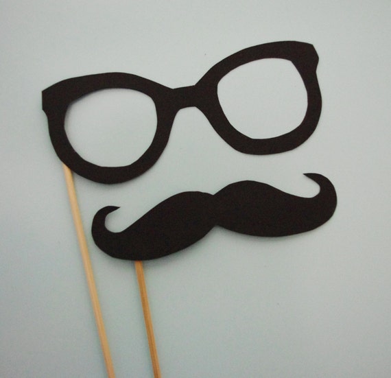 eye glasses and mustache