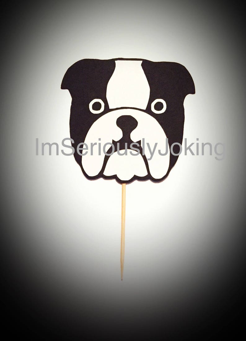 Cupcake Toppers-12 Bulldog Cupcake Toppers Frenchie Birthday party-dog party-puppy-mans best friend-rescue dog