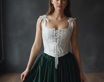 Renaissance Medieval Corset Lace Up Bodice, Ren Faire Corset Top, LARP Vintage Cosplay Costume