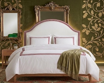 Cabecero tapizado en espuma a medida – Respaldo de cama curvo de lujo