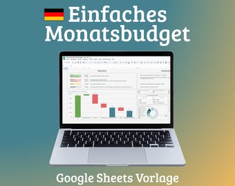 Plantilla sencilla para presupuesto familiar: resumen mensual de presupuesto, ingresos y gastos | Planificador de presupuesto para principiantes (Google Sheets)