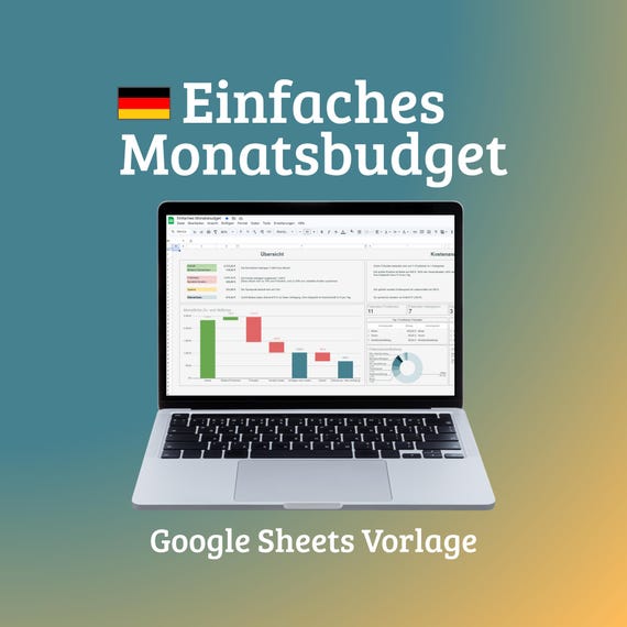Haushaltsbuch Vorlage einfach – Monatsbudget & Einnahmen Ausgaben im Überblick | Budget Planer für Anfänger (Google Sheets)
