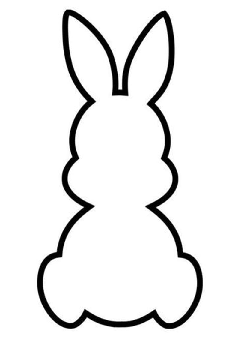 Easter Bunny Silhouette SVG: Bunny Outline Cutting File (digital ...