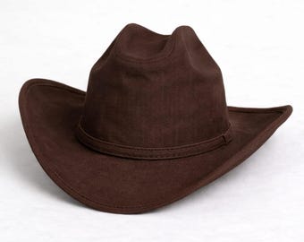 Donkerbruine cowboyhoed – westernpet