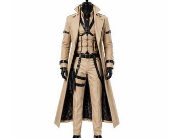Beige trenchcoat heren cosplay tactisch pak militaire stijl outfit