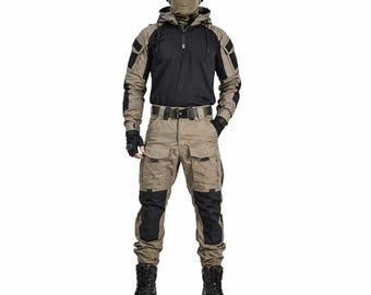 Tactical Combat Kostuumset Zwart Tan Militaire Outfit Cosplay Pak