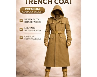 Tactische trenchcoat met capuchon militair cosplayjack Unisex