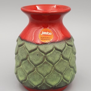 Vintage Jasba Keramik - Västtyskland - Ananasvas - Drakfjällsmönster - 1960-/70-talet - Mitten av århundradet