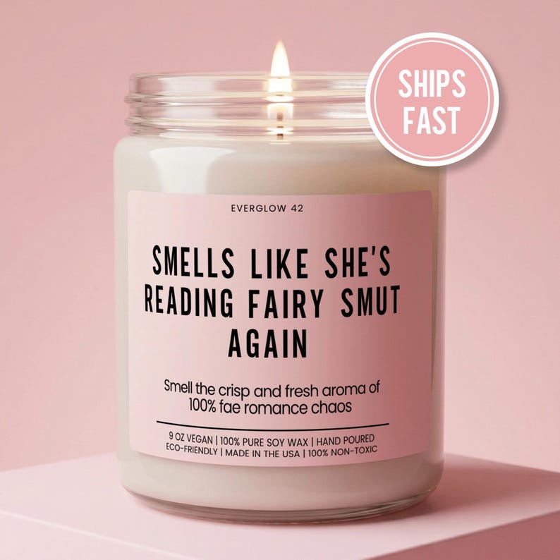 Fairy Smut Gift For Book Lover Romance Bookish Candle SJM Book Merchandise Sarah J Maas Gift Romantasy Lover Gift image 1