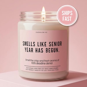 Smells Like Senior Year Candle Goodluck Gift For Son Daughter Graduation Gift For Teenager Back To School Senior Year 2026 Class Of 2026