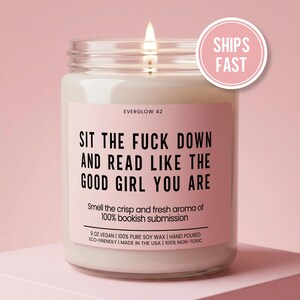 Good Girl Reader Candle, Sit The Fuck Down Smut Lover Candle, Funny Spicy Book Candle, Avid Reader Candle, Dark Humor Decor Gift