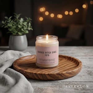 Funny 50th Birthday Candle, Badass Bitch Since 1976, Mom BFF Birthday Gift Unique Gift Mom Woman Birthday Gift 50 Years Old zdjęcie 6