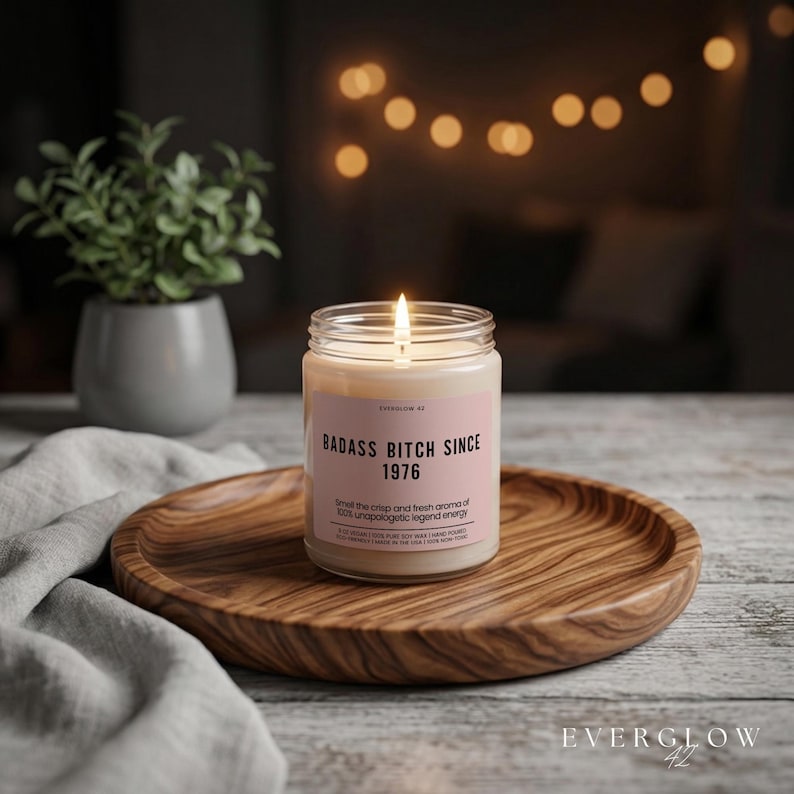 Funny 50th Birthday Candle, Badass Bitch Since 1976, Mom BFF Birthday Gift Unique Gift Mom Woman Birthday Gift 50 Years Old zdjęcie 6