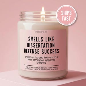 Dissertation Victory Candle, PhD Achievement Celebration, Academic Success Doctoral Victory, Defense Success, Doctorate Gift, Scholar Reward