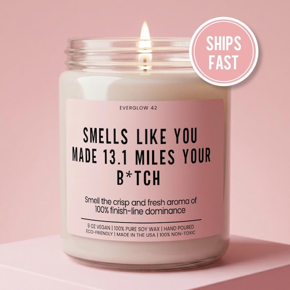 Half Marathon Gift Half Marathon Candle Gift For Half Marathon Runner Gift Funny Runner Gift 13.1 Candle Race Day Gift