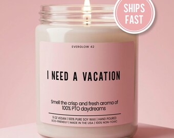 Vacation Candle Smells Like I Need A Vacation Burnout Gift Idea Need A Break Gift Exhausted Gift Box Travel Lover Gift Getaway Gift Idea