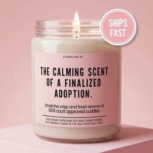 Der beruhigende Duft einer Abgeschlossenen Adoptionskerze Gotcha Day Geschenk Adoptionsgeschenk Geschenk Adoptionsmutter Geschenk für neue Eltern Patchworkfamilie