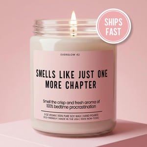 Cadeau boekenliefhebber Nog één hoofdstuk kaarslezer cadeau leesgrage cadeau fervent lezer cadeau leeskaars Booktok kaars boekenwurm cadeau