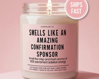 Confirmation Sponsor Candle, Funny Handmade Confirmation Sponsor Proposal, Gift For Sponsor Sponsor Gift Box Soy Wax Candle