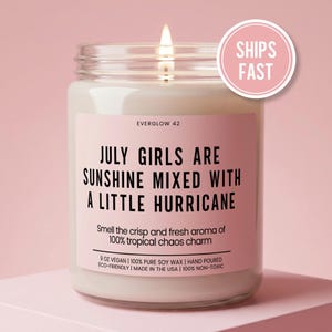July Birthday Candle For Best Friend, Funny Gift July Birthday Girl, Summer Party, 21st Birthday Gift, Gift For Sister, Gift For Her image 1