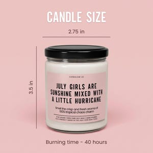July Birthday Candle For Best Friend, Funny Gift July Birthday Girl, Summer Party, 21st Birthday Gift, Gift For Sister, Gift For Her image 3