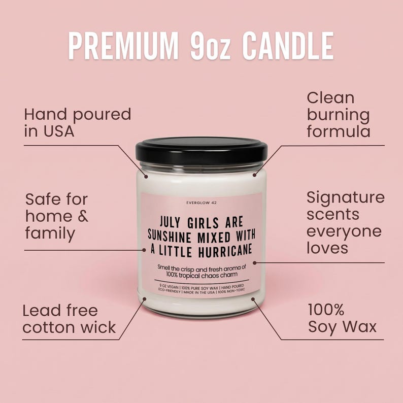 July Birthday Candle For Best Friend, Funny Gift July Birthday Girl, Summer Party, 21st Birthday Gift, Gift For Sister, Gift For Her image 2