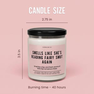 Fairy Smut Gift For Book Lover Romance Bookish Candle SJM Book Merchandise Sarah J Maas Gift Romantasy Lover Gift image 3