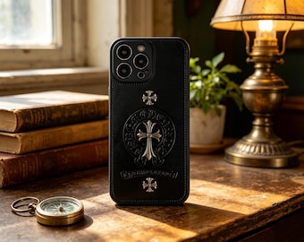 Croix gothique 3D coque iPhone | Coque de protection croisée en métal pour téléphone | Étui cadeau antichoc élégant