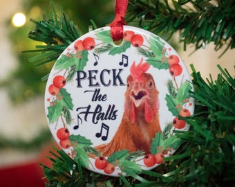 Funny Chicken ornament, chicken Christmas ornament, Chicken gift, chicken lover, crazy chicken lady, chickens