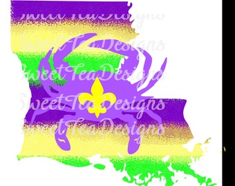 mardi gras sublimation, mardi gras clipart, louisiana, crab, sublimation transfer, print graphics,