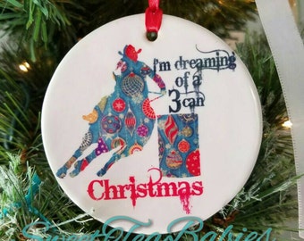 Barrel racing ornament, barrel racing, barrel racing gift, Western ornament, barrel racing Christmas ornament