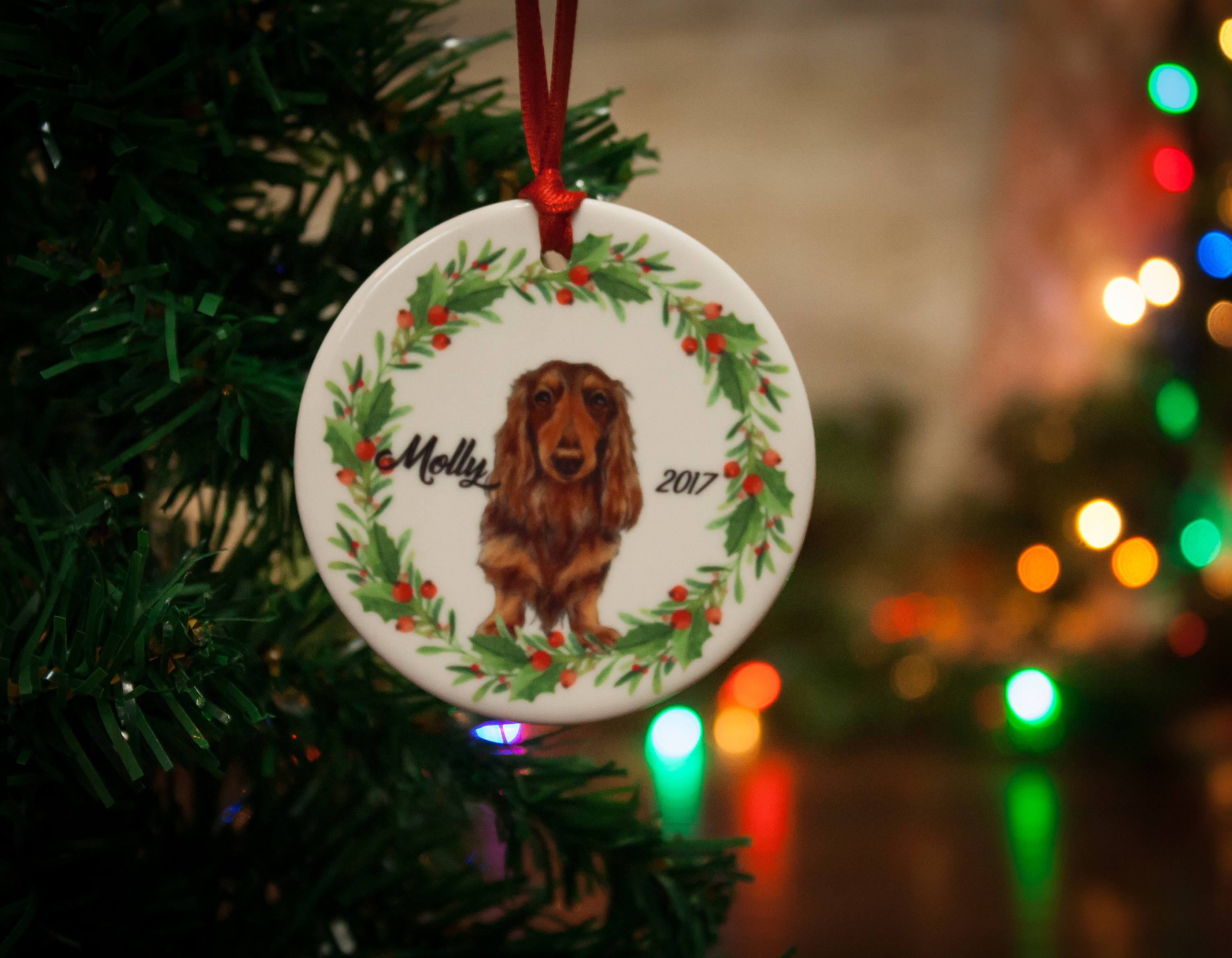 Long haired dachshund ornament dachshund ornament dog Etsy