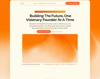 Modello di sito web Framer per società di venture capital, sito portfolio per società di venture capital e investitori, landing page per startup.