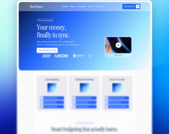 Modello Framer Finance, sito web per agenzie e consulenze, tema aziendale luminoso e colorato, portfolio di servizi finanziari